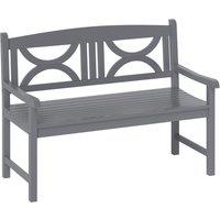 Outsunny 2-Seater Wooden Garden Bench Outdoor Patio Loveseat for Porch, Grey