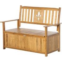 Outsunny Garden Bench Retreat: 2-Seater Outdoor Storage Box, Natural Wooden Patio Seating Aosom UK