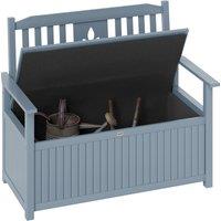 Outsunny Two-Seater Wooden Storage Bench - Grey