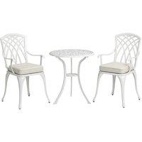 Outsunny Three-Piece Cast Aluminium Bistro Set - White