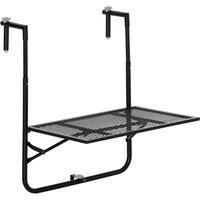Outsunny Adjustable Folding Balcony Table, Metal Wall Mounted Desk for Patio, Garden, Deck, Black Aosom UK