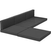 Outsunny 7-Piece Patio Furniture Cushions, Outdoor Loveseat Cushion with Removable Covers for Rattan Furniture, 60x60 cm, Black