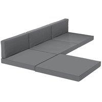 Outsunny 7-Piece Patio Furniture Cushions, Outdoor Loveseat Cushion with Removable Covers for Rattan Furniture, 60x60 cm, Dark Grey
