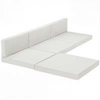 Outsunny 7-Piece Patio Furniture Cushions, Outdoor Loveseat Cushion with Removable Covers for Rattan Furniture, 60x60 cm, Cream