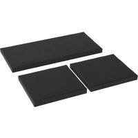 Outsunny Outdoor Seat Cushion Pads for Rattan Furniture, 3 PCs Garden Furniture Cushions, Black