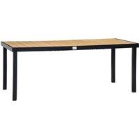 Outsunny Aluminium Outdoor Garden Dining Table for 8 People, Faux Wood Top, for Garden, Patio, 190 x 90 x 74 cm, Natural