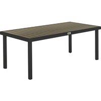Outsunny Aluminium Outdoor Garden Dining Table for 8 People, Faux Wood Top, for Garden, Patio, 190 x 90 x 74cm, Brown