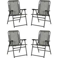 Outsunny Portable Loungers: Folding Outdoor Chairs with Armrests, Steel Frames, Greyish Tones, Set Aosom UK