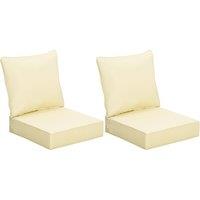 Outsunny 4 Pieces Outdoor Seat and Back Cushion Set Patio Deep Seating Chair Replacement Cushion, Beige