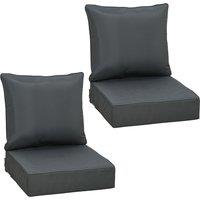 Outsunny Outdoor Seat and Back Cushion Sets, 63L x 55W x 15Dcm Olefin Seating Chair Fade Resistant Replacement Cushion for Rattan Sofa Aosom UK