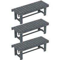 Outsunny 2-Seater Garden Wooden Bench, Grey