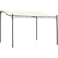 Outsunny 4 x 3 Meters Canopy Metal Wall Gazebo Awning Garden Marquee Shelter Door Porch - Cream