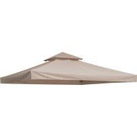 Outsunny 3 x 3(m) Canopy Top Cover for Double Tier Gazebo, Gazebo Replacement Pavilion Roof, Deep Beige (TOP ONLY) Aosom UK
