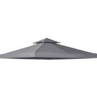 Outsunny Gazebo Canopy Roof Top Replacement Cover, 3 x 3m, Spare Part, Deep Grey (TOP ONLY)