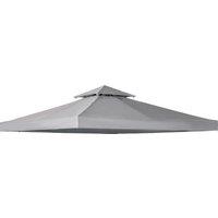 Outsunny 3 x 3(m) Gazebo Canopy Roof Top Replacement Cover Spare Part Light Grey (TOP ONLY) Aosom UK