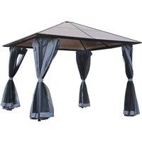 Outsunny 3 x 3(m) Garden Aluminium Gazebo Hardtop Roof Canopy Marquee Party Tent Patio Outdoor Shelt