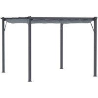 Outsunny 3 x 3 m Aluminum Gazebo, with Retractable Roof - Grey