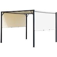 Outsunny 3 X 3 Meters Garden Metal Gazebo Party Canopy Outdoor Tent Sun Shelter Removable & Adjustable Cover Canopy Cream Aosom UK