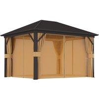 Outsunny 3.6 x 3(m) Aluminium Frame Hardtop Gazebo, with Accessories