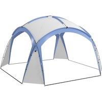 Outsunny 3.5 x 3.5M Camping Gazebo, Outdoor Event Shelter Dome Tent Garden Sun Shelter Patio Spire Arc Pavilion Camp Sun Shade, Light Blue