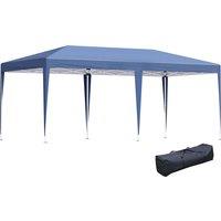 Outsunny Pop Up Gazebo with Double Roof, Foldable Canopy Tent for Weddings & Events, Carrying Bag Included, Blue Aosom UK
