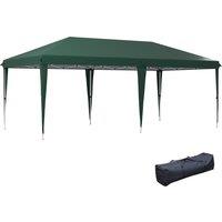Outsunny Pop Up Gazebo, Double Roof Foldable Canopy Tent, Height Adjustable Wedding Awning Canopy w/ Carrying Bag, 6 m x 3 m x 2.65 m, Green