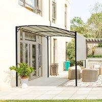Outsunny 3 x 2.5 m Metal Pergola Wall Mounted Gazebo Door Canopy for Party Garden Sunshade with Exte
