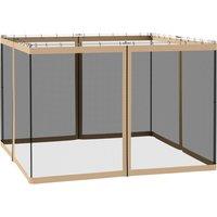 Outsunny 302 x 207cm Universal Replacement Mesh Sidewall Netting for Gazebos and Canopy Tents, (Sidewall Only) Beige