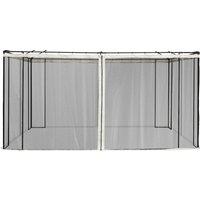 Outsunny Universal Mosquito Netting, Replacement Mesh Sidewall for Patio Gazebos & Canopy Tents, 352 x 207cm, Beige
