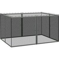 Outsunny 352 x 207cm Universal Replacement Mesh Sidewall Netting for Patio Gazebos and Canopy Tents, (Sidewall Only) Dark Grey