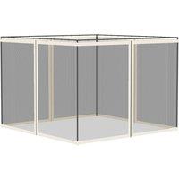 Outsunny 302 x 207cm Universal Replacement Mesh Sidewall Netting for Gazebos and Canopy Tents, (Sidewall Only) White