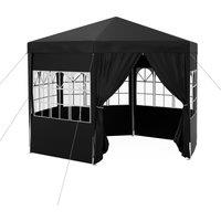 Outsunny 4 m Party Tent Wedding Gazebo Outdoor Waterproof PE Canopy Shade with 6 Removable Side Walls