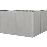 Outsunny 3 x 3(m) Universal Gazebo Sidewall Set with 4 Panels, Hooks/C-Rings Included for Pergolas & Cabanas, Light Grey Aosom UK