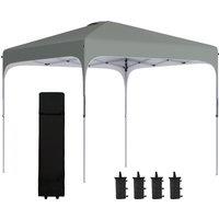 Outsunny Pop Up Gazebo 3x3m, Foldable Canopy Tent, Carry Bag with Wheels, 4 Leg Weight Bags, Outdoor Garden Patio Party, Dark Grey Aosom UK