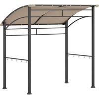 Outsunny 2.2 x 1.5 m BBQ Grill Gazebo Tent, Garden Grill with Metal Frame, Curved Canopy and 10 Hooks, Outdoor Sun Shade, Khaki