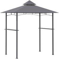 Outsunny 2.5M (8ft) New Double-Tier BBQ Gazebo Grill Canopy Barbecue Tent Shelter Patio Deck Cover -