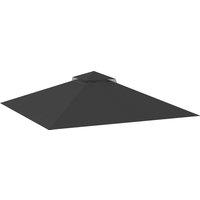 Outsunny 3x3(m) Replacement Gazebo Canopy, Double Tier Roof Top for Garden, Patio, Outdoor, Black (TOP ONLY)