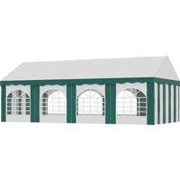 Outsunny 8 x 4m Garden Gazebo with Sides, Galvanised Marquee Party Tent with Eight Windows and Double Doors, for Parties, Wedding and Events
