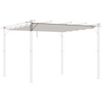 Outsunny Retractable Pergola Shade Cover, Replacement Canopy Fabric for 3 x 3 (m) Pergola, Gazebo Retractable Roof, Cream White