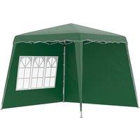 Outsunny Pop Up Gazebo with 2 Sides, Slant Legs and Carry Bag, Height Adjustable UV50+ Party Tent Event Shelter for Garden, Patio, Green