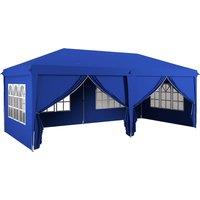 Outsunny 3 x 6m Pop-Up Gazebo, with Curtain Walls and Windows - Blue