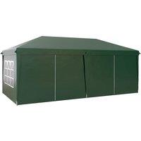 Outsunny 3 x 6m Pop Up Gazebo with Sides, Waterproof Marquee Party Tent with Drainage Holes, Dark Green Aosom UK