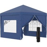 Outsunny 3 x 3m Pop Up Gazebo with Sides, Portable Water Resistant for Weddings, Camping & Outdoor Events, Blue Aosom UK