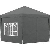 Outsunny 3 x 3m Waterproof Gazebo, Metal FrameTent Canopy with Carry Bag and 2 Windows for Outdoor Patio, Grey Aosom UK