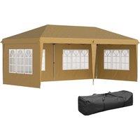 Outsunny 3 x 6m Pop-Up Gazebo, with Removable Walls - Khaki