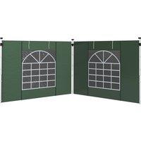 Outsunny Gazebo Side Panels, 2 Pack Sides Replacement, for 3x3(m) or 3x6m Pop Up Gazebo, with Windows and Doors, Green Aosom UK