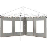 Outsunny Gazebo Side Panels, 2 Pack Sides Replacement, for 3x3(m) or 3x6m Pop Up Gazebo, with Doors and Windows, Grey