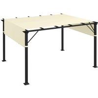 Outsunny 2 Pcs UV Protection Pergola Replacement Canopy, Pergola Shade Cover, Easy to Install, for 3 x 3(m) Pergola, Cream White