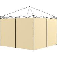 Outsunny Gazebo Side Panels, 2 Pack with Zipped Doors, Replacement for 3x3m or 3x6m Pop Up Gazebos, Beige Aosom UK