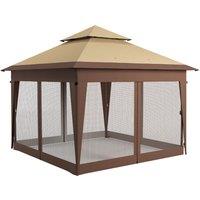Outsunny 3 x 3(m) Pop Up Gazebo with Mosquito Netting, 1 Person Easy up Marquee Party Tent with 1-Button Push, Carry Bag, Sandbags